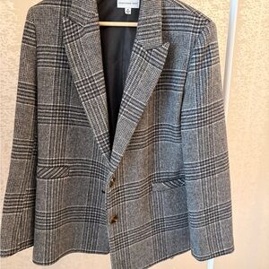 Something Navy Black and Gray Glen Plaid Sport Coat